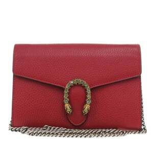GUCCI Red Leather Shoulder Bag